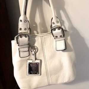 Tignanello white leather satchel